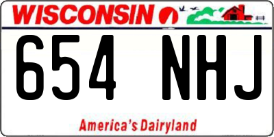 WI license plate 654NHJ
