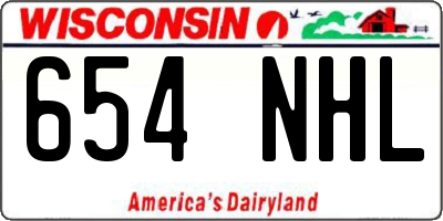 WI license plate 654NHL