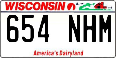 WI license plate 654NHM