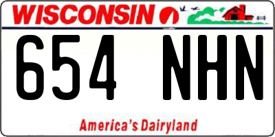 WI license plate 654NHN