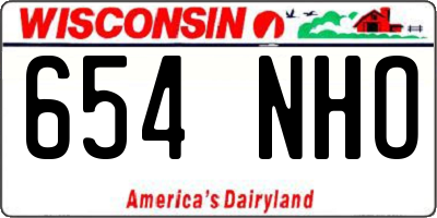 WI license plate 654NHO