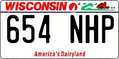 WI license plate 654NHP