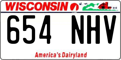WI license plate 654NHV
