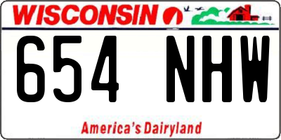 WI license plate 654NHW