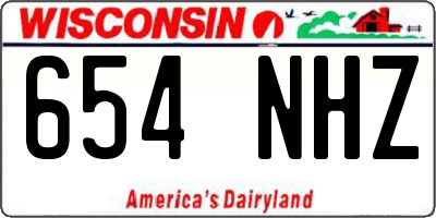WI license plate 654NHZ