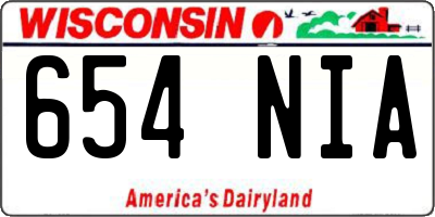 WI license plate 654NIA