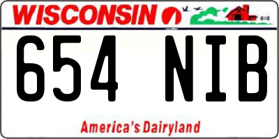 WI license plate 654NIB