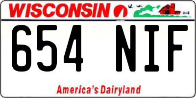 WI license plate 654NIF