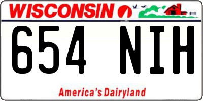 WI license plate 654NIH