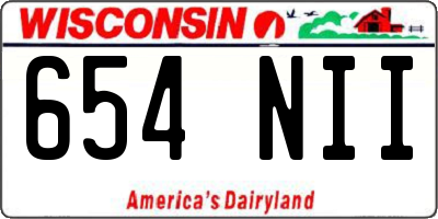 WI license plate 654NII