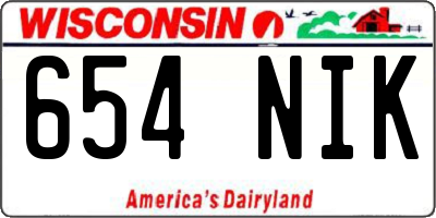 WI license plate 654NIK