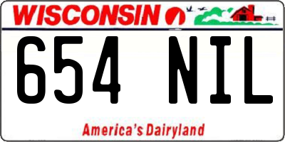 WI license plate 654NIL