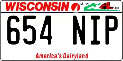 WI license plate 654NIP