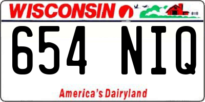 WI license plate 654NIQ