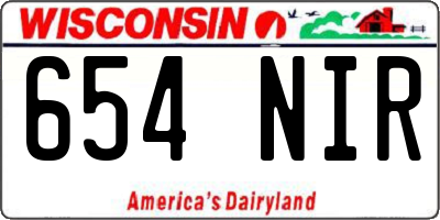 WI license plate 654NIR