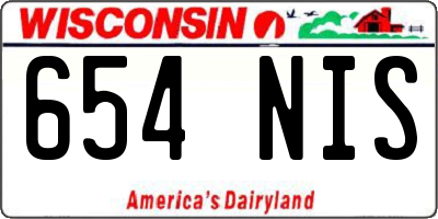 WI license plate 654NIS