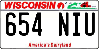 WI license plate 654NIU