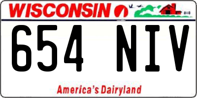 WI license plate 654NIV