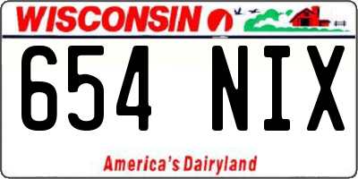 WI license plate 654NIX