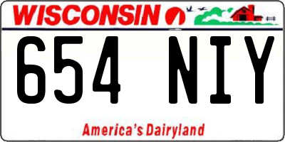 WI license plate 654NIY