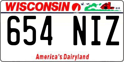 WI license plate 654NIZ