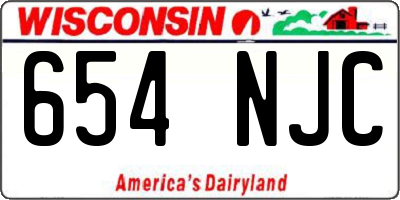 WI license plate 654NJC