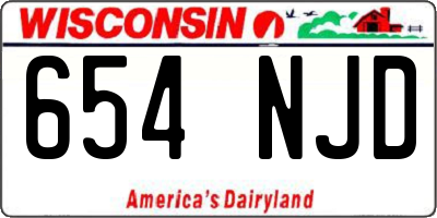 WI license plate 654NJD