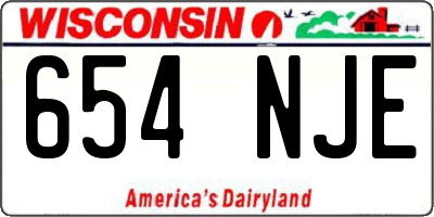 WI license plate 654NJE