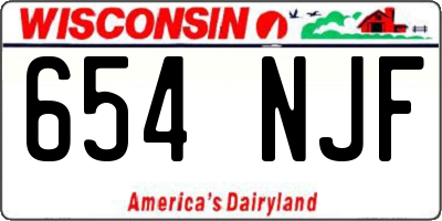 WI license plate 654NJF