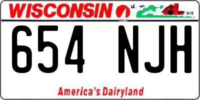 WI license plate 654NJH