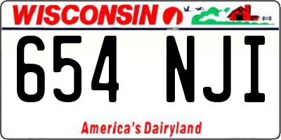 WI license plate 654NJI