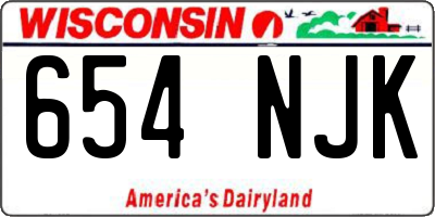 WI license plate 654NJK
