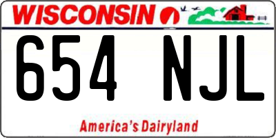 WI license plate 654NJL