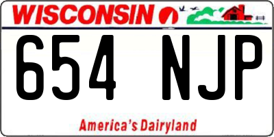 WI license plate 654NJP
