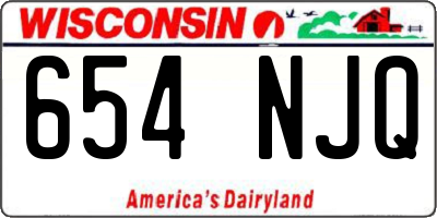 WI license plate 654NJQ