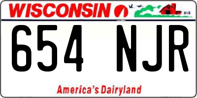 WI license plate 654NJR
