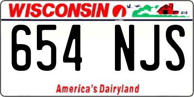 WI license plate 654NJS