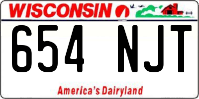 WI license plate 654NJT