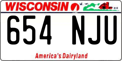 WI license plate 654NJU