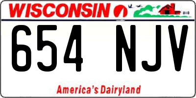 WI license plate 654NJV