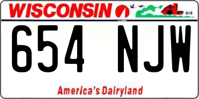WI license plate 654NJW