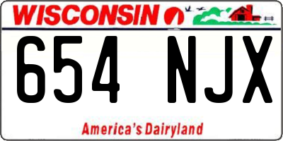 WI license plate 654NJX