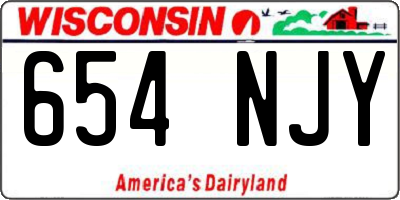 WI license plate 654NJY