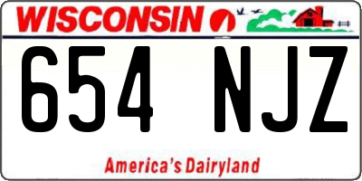 WI license plate 654NJZ