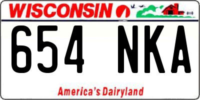 WI license plate 654NKA