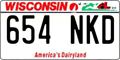 WI license plate 654NKD