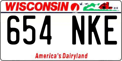 WI license plate 654NKE