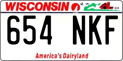 WI license plate 654NKF