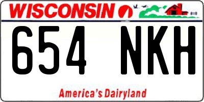 WI license plate 654NKH