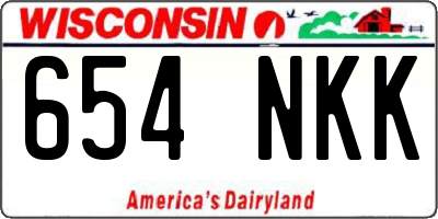 WI license plate 654NKK